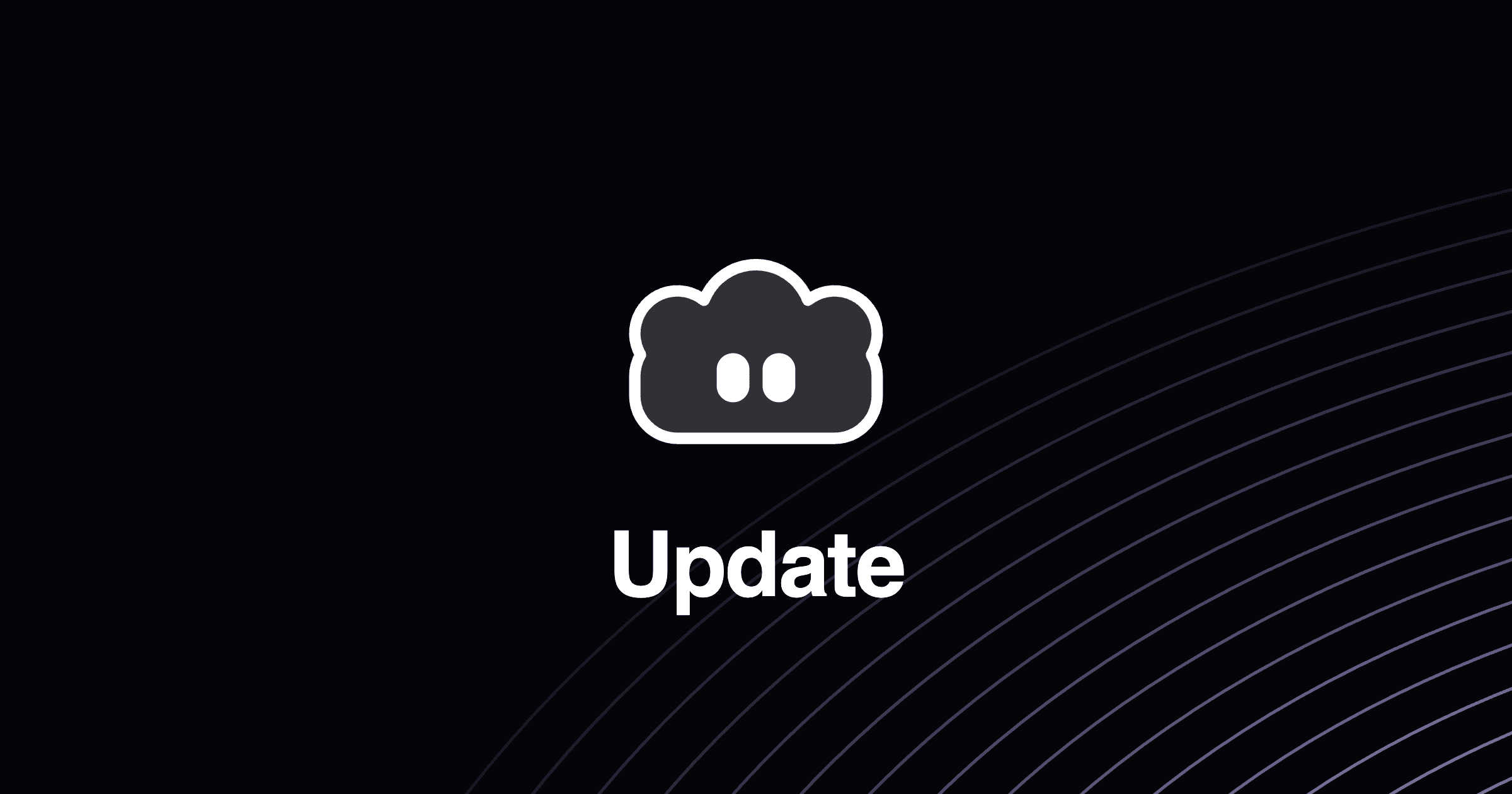 The Tribes mark, a rounded cloud with two eyes, above the word Update on a dark background